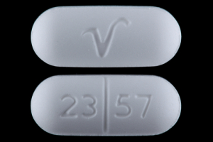 Generic Fioricet 23 57 V Pill – white capsule/oblong, 20mm – Qualitest Pharmaceuticals Inc.